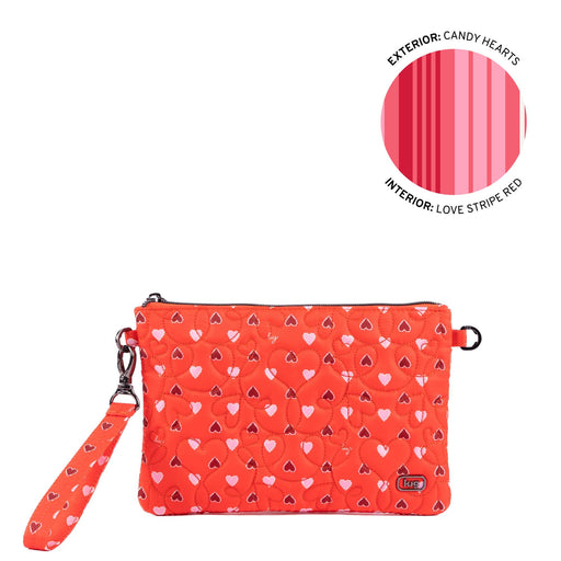 LUG - Ziplet Wristlet RFID Wallet - CANDY HEARTS RED