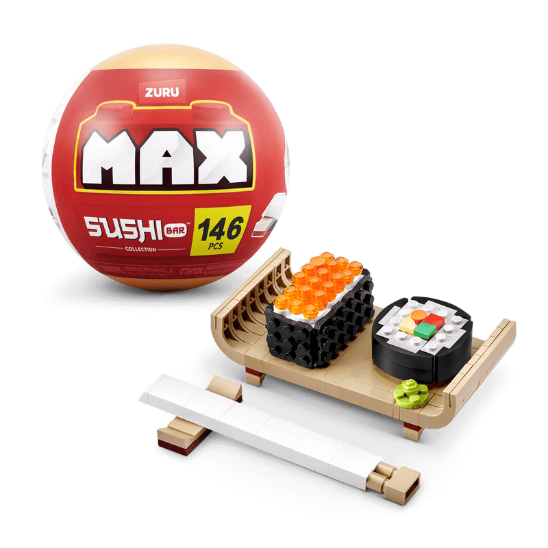 MAX BUILD Premium Sushi Bar – Sushi Set example with capsule; one random set included