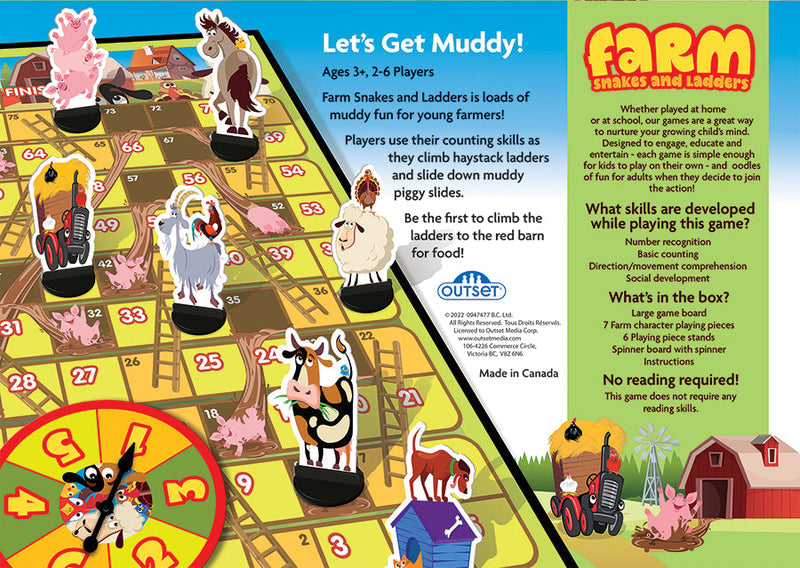 Outset Media - Farm Snakes and Ladders Game
