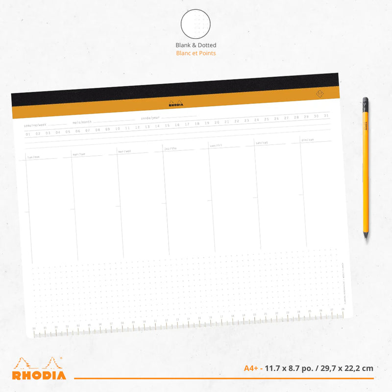 Clairefontaine - Undated Weekly Desk Pad - A4+. 60 Sheets (11.7x8.75in)