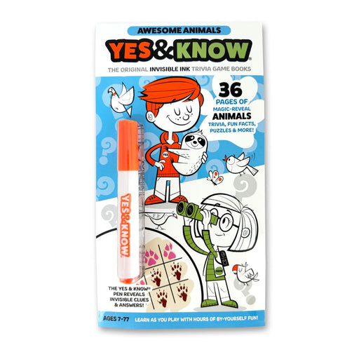 Tree Town Toys - YES & KNOW - INVISIBLE INK GAME BOOK - AMAZING ANIMALS