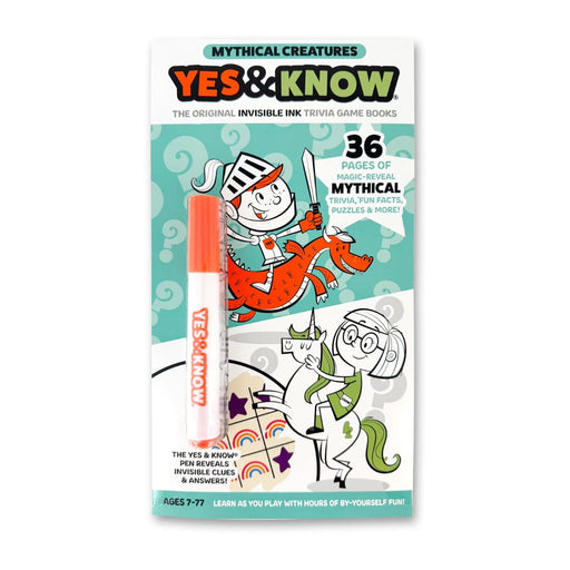 Tree Town Toys - YES & KNOW - INVISIBLE INK GAME BOOK - MYTHICAL CREATURES