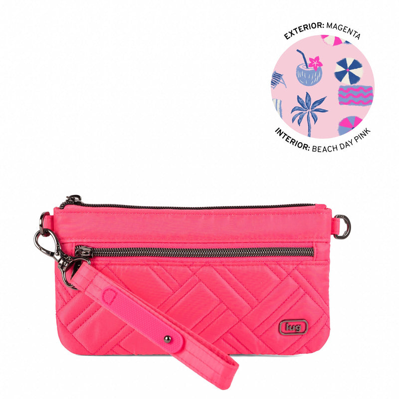 LUG - Super Metro XL Wristlet with Charm Bar - MAGENTA