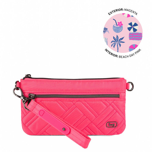LUG - Super Metro XL Wristlet with Charm Bar - MAGENTA