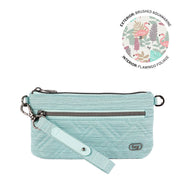 LUG - Super Metro XL Wristlet with Charm Bar - BRUSHED AQUAMARINE
