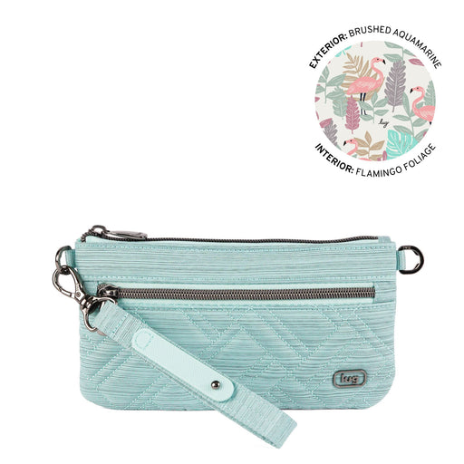 LUG - Super Metro XL Wristlet with Charm Bar - BRUSHED AQUAMARINE
