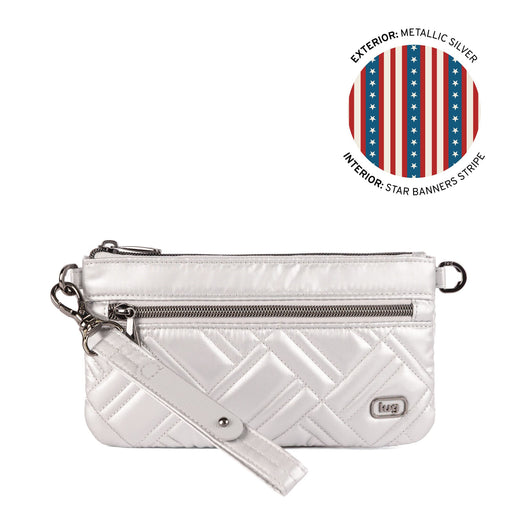 LUG - Super Metro XL Wristlet with Charm Bar - METALLIC SILVER