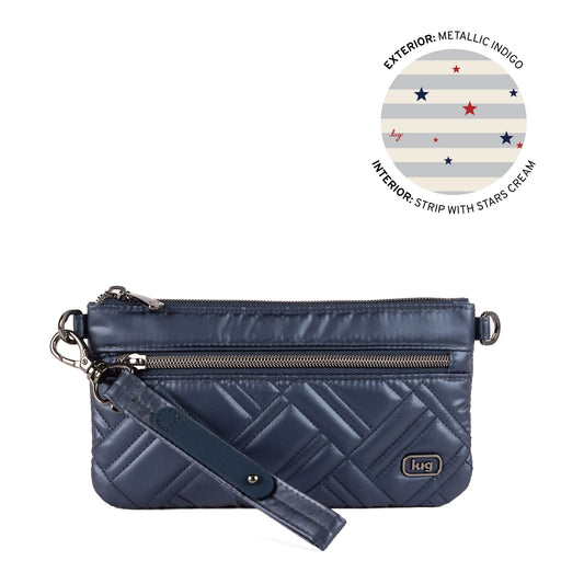 LUG - Super Metro XL Wristlet with Charm Bar - METALLIC INDIGO