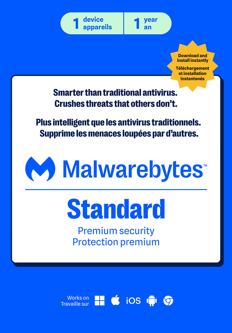 Malwarebytes Premium Standard 1-device 1-year bilingual edition retail box