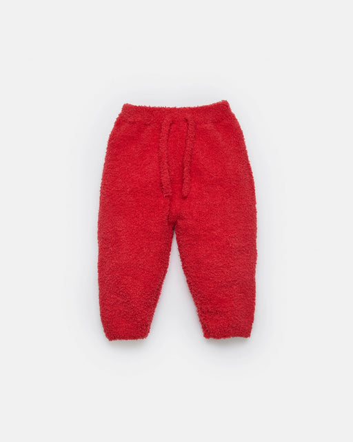 7AM - Boxy Lounge Pants Fuzzy - Holiday Special | Ecru Crimson / 3-6M