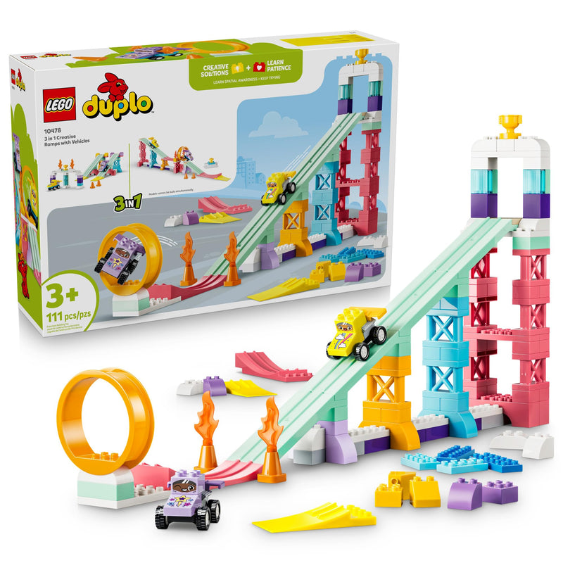 LEGO - 10478 - DUPLO - TOWN - 3 in 1 Creative Ramps with Vehicles  - 111pcs - F26