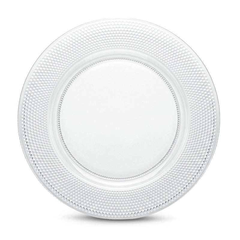 Brilliant - Hammered Rimmed Acrylic Charger Plate 33 cm, Set of 4