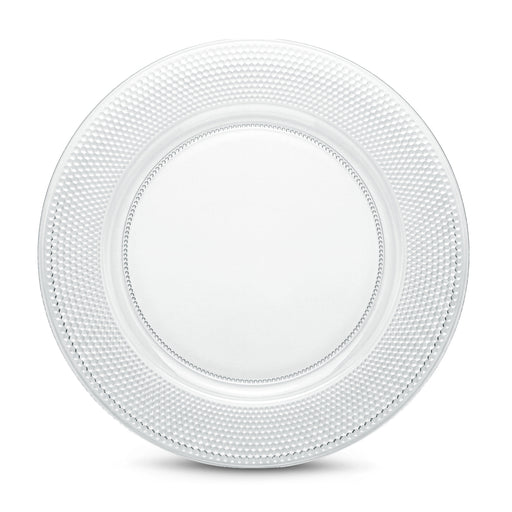 Brilliant - Hammered Rimmed Acrylic Charger Plate 33 cm, Set of 4