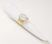 Brilliant - Medallion Marble White Napkin Ring, Set of 4