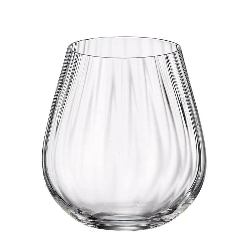Crystalite Bohemia - Columba Optic Stemless Wine Glass 380 ml, Set of 6