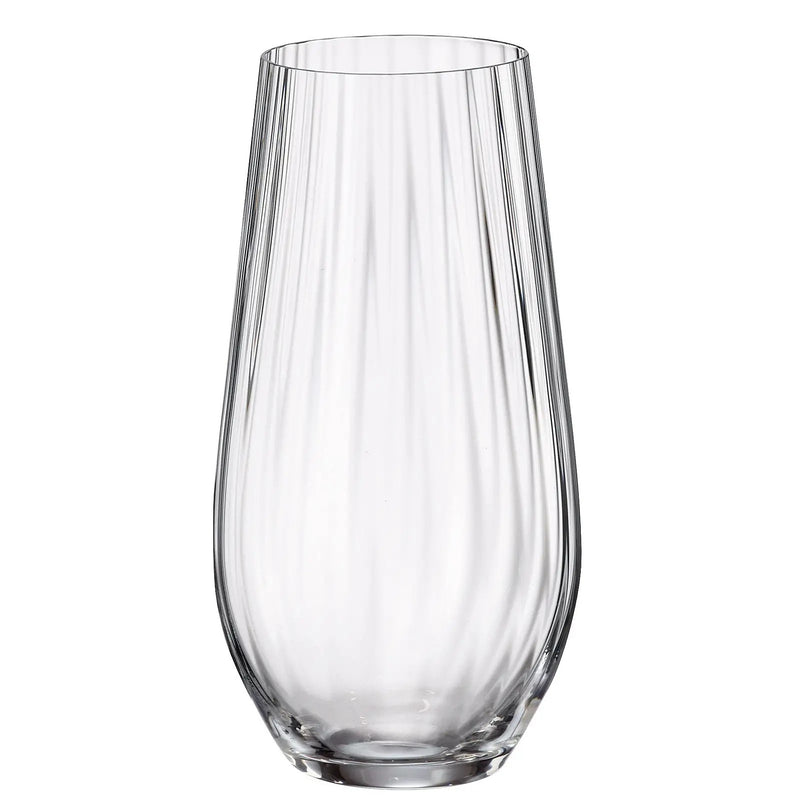 Crystalite Bohemia - Columba Optic Stemless Champagne Flute Glass 580 ml, Set of 6