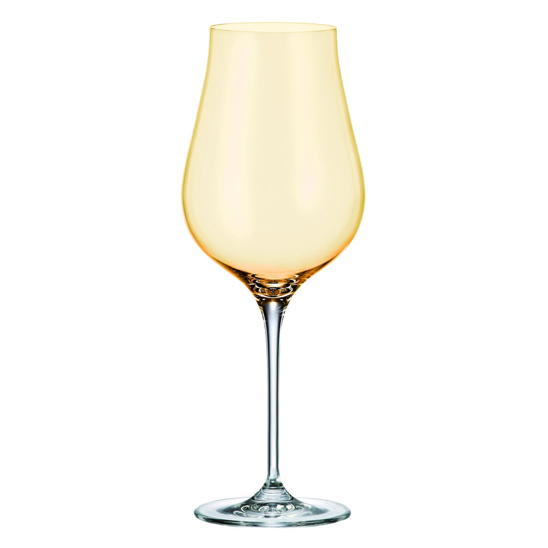 Crystalite Bohemia - Limosa Amber Stemmed Wine Glass 500 ml, Set of 4