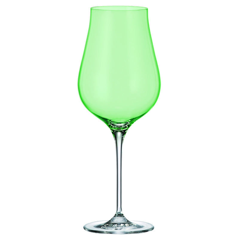 Crystalite Bohemia - Limosa Green Stemmed Wine Glass 500 ml, Set of 4