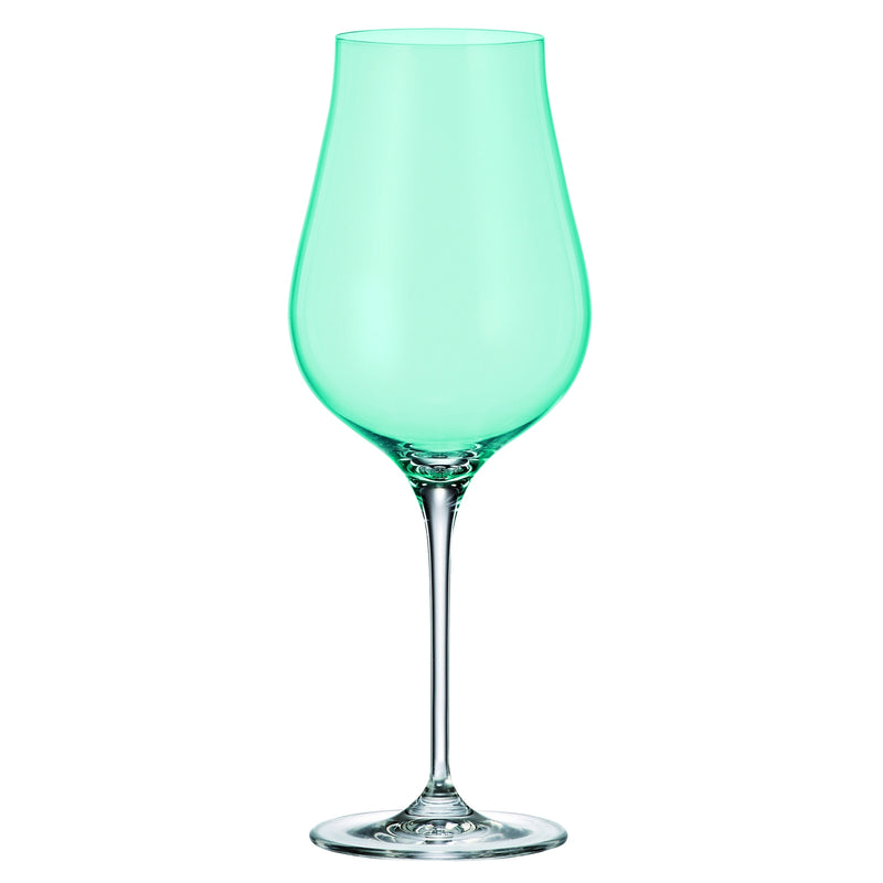 Crystalite Bohemia - Limosa Turquoise Stemmed Wine Glass 500 ml, Set of 4