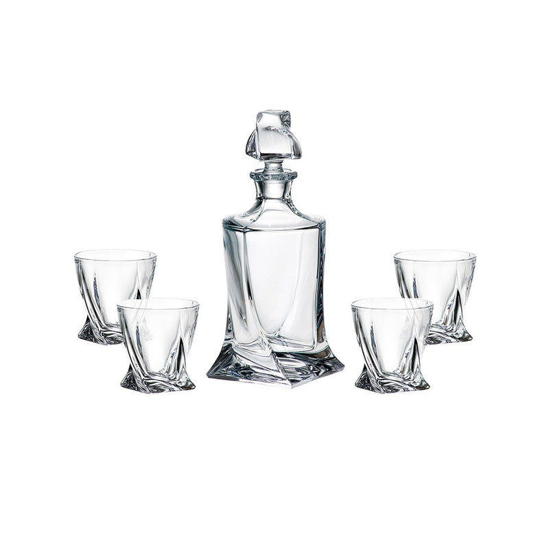 Crystalite Bohemia - Quadro 5 Piece Whiskey Set