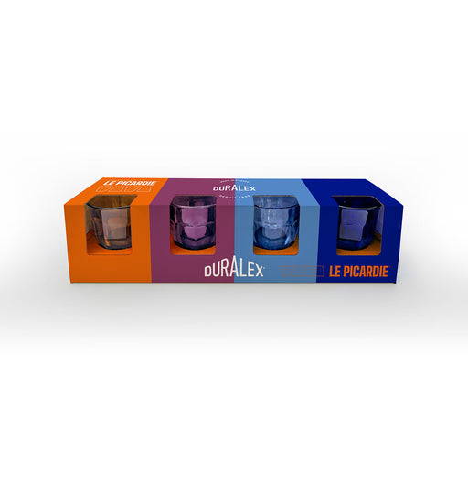 Duralex - Duralex Picardie Assorted Colored Glass Tumblers in Gift Box 250ml, Set of 4