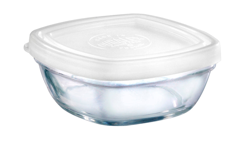 Duralex - Duralex Lys / Freshbox Square Stackable Bowl with White Lid 9 cm