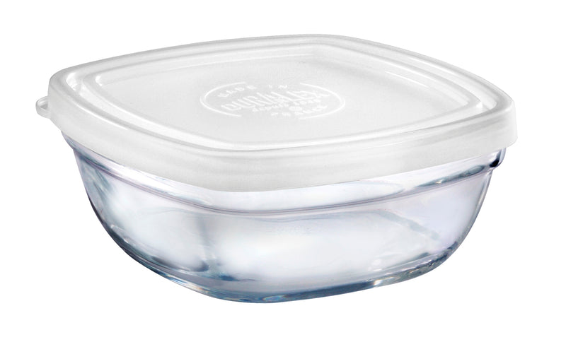 Duralex - Duralex Lys / Freshbox Square Stackable Bowl with White Lid 11cm