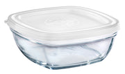 Duralex - Duralex Lys / Freshbox Square Stackable Bowl with White Lid 17 cm