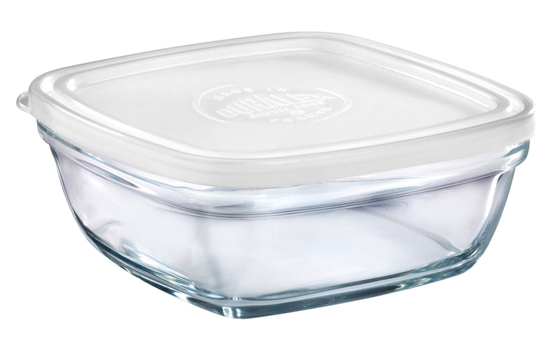 Duralex - Duralex Lys / Freshbox Square Stackable Bowl with White Lid 20 cm