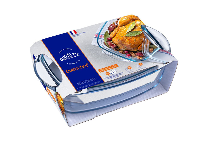 Duralex - Duralex Ovenchef Reversible Casserole Dish with Cover 35 x 22cm