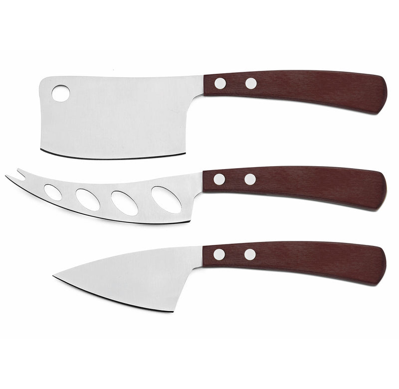 Legnoart - Latte Vivo Japanese Steel Cheese Knife Set with Dark Stamina Wood Handle