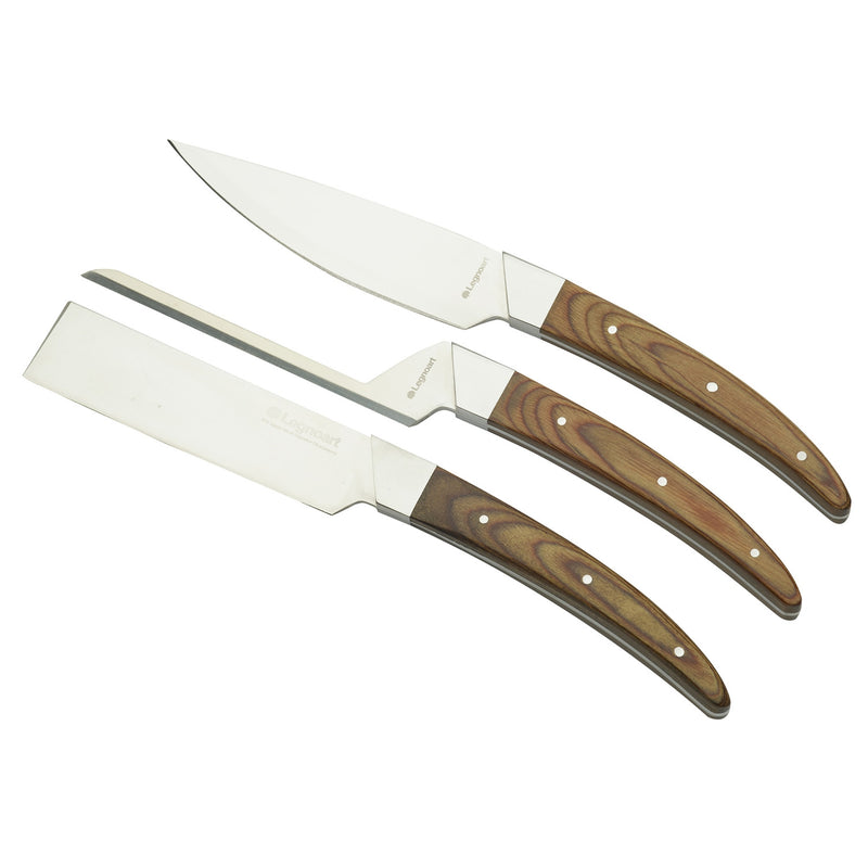 Legnoart - Caseus Japanese Steel Cheese Knife Set with Light Stamina Wood Handle