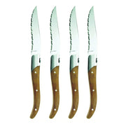Legnoart - Sirloin Steak Knife Set of 4, Light Wood Handle