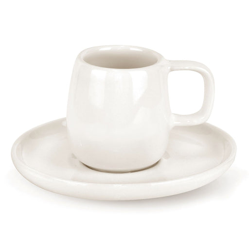 Mesa Ceramics - Mesa Ceramics Uno Bianco Stoneware Espresso Cup and Saucer 75ml