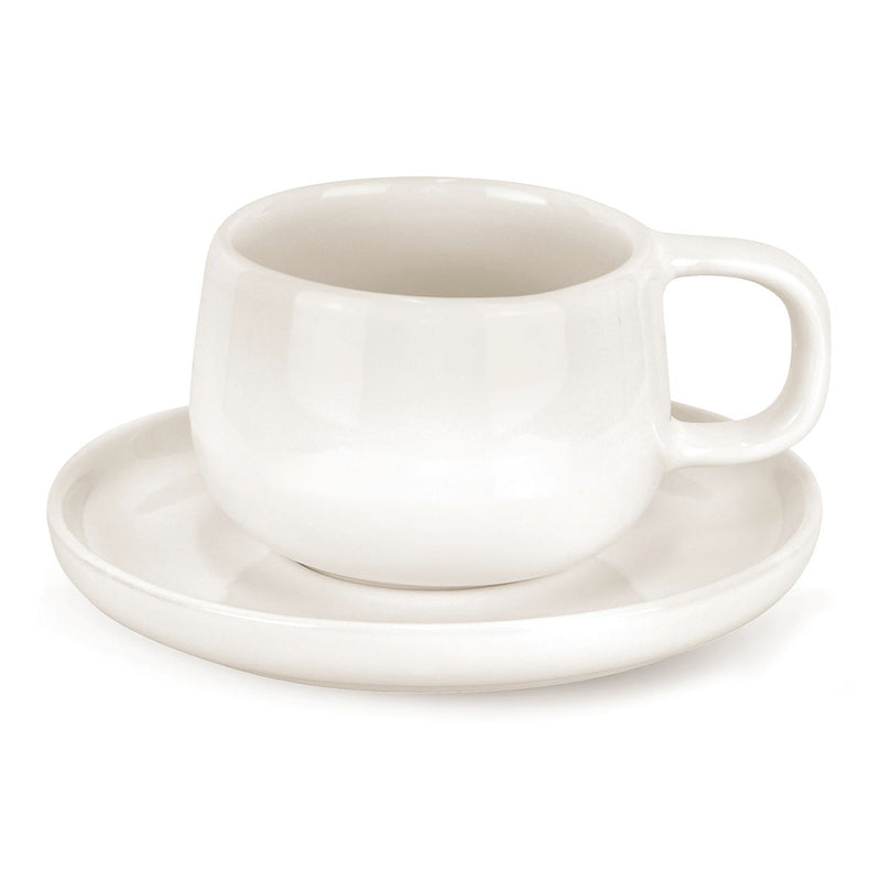 Mesa Ceramics - Mesa Ceramics Uno Bianco Stoneware Tea Cup and Saucer 225ml