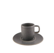 Mesa Ceramics - Mesa Ceramics Unico Anthracite Coffee Cup and Saucer 93 ml