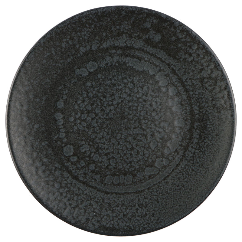 Mesa Ceramics - Mesa Ceramics Black Hammered Stoneware Presentation Plate 33 cm