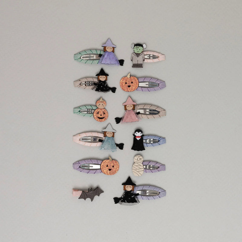Mimi & Lula - Pumpkin & Bat Hair Clips - Set of 4