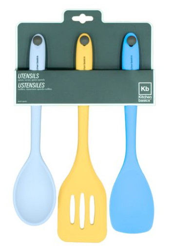 KITCHEN BASICS - Utensil Set 3/ST Turner, Spoon, Spoon-Spatula