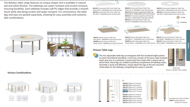 Beleduc - LEG ADJUSTABLE OAK (14-21.5") - Limolin 