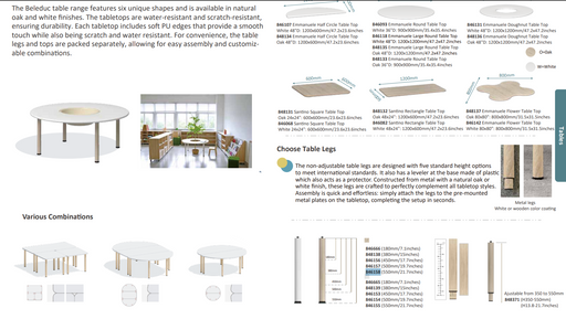 Beleduc - LEG ADJUSTABLE OAK (14-21.5") - Limolin 