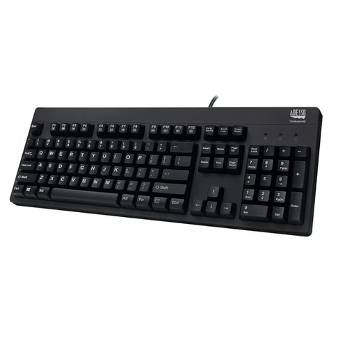 Adesso - Keyboard Wired EasyTouch Antimicrobial Waterproof - Black