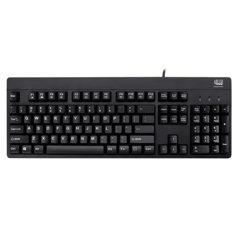 Adesso - Keyboard Wired EasyTouch Antimicrobial Waterproof - Black