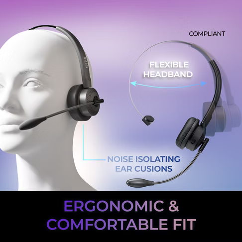Adesso - Bluetooth headset with Microphone and Charging Dock