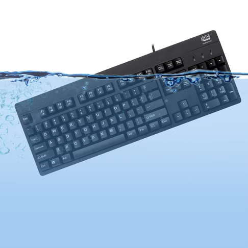 Adesso - Keyboard Wired EasyTouch Antimicrobial Waterproof - Black