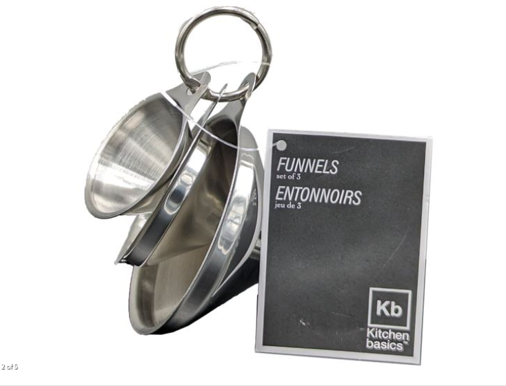 KITCHEN BASICS - Funnel Set 3/ST Stainless-Steel