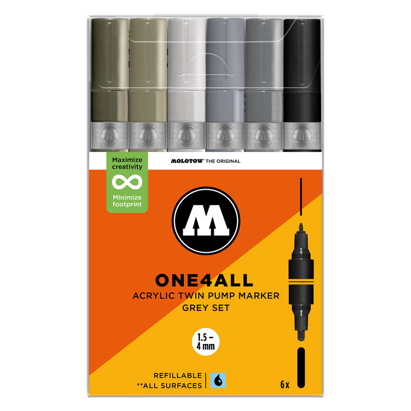 ONE4ALL™  Acrylic Twin Grey Set