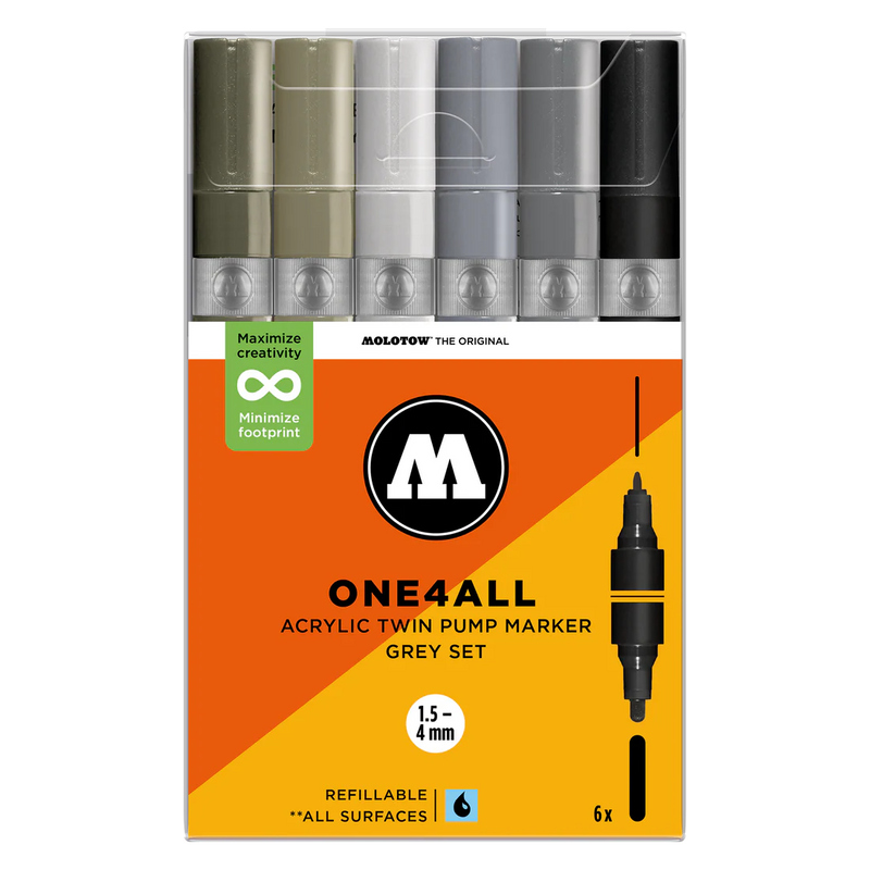 MOLOTOW - ONE4ALL  Acrylic Twin Grey Set