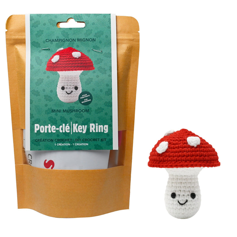 MINI MUSHROOM DIY CROCHET KEYRING KIT