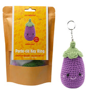 EGGPLANT DIY CROCHET KEY RING KIT